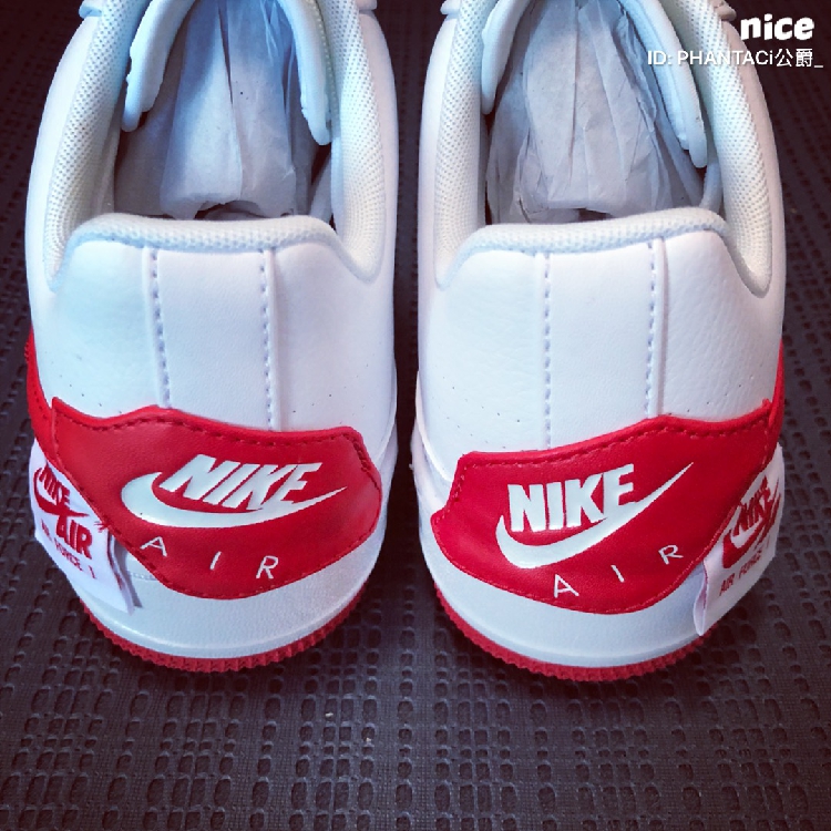Nike Air Force 1 AF1 AF1 thay đổi màu đỏ trắng 歪 móc giày số 1 Air Force AO1220-106 - Dép / giày thường giày thể thao nữ chính hãng