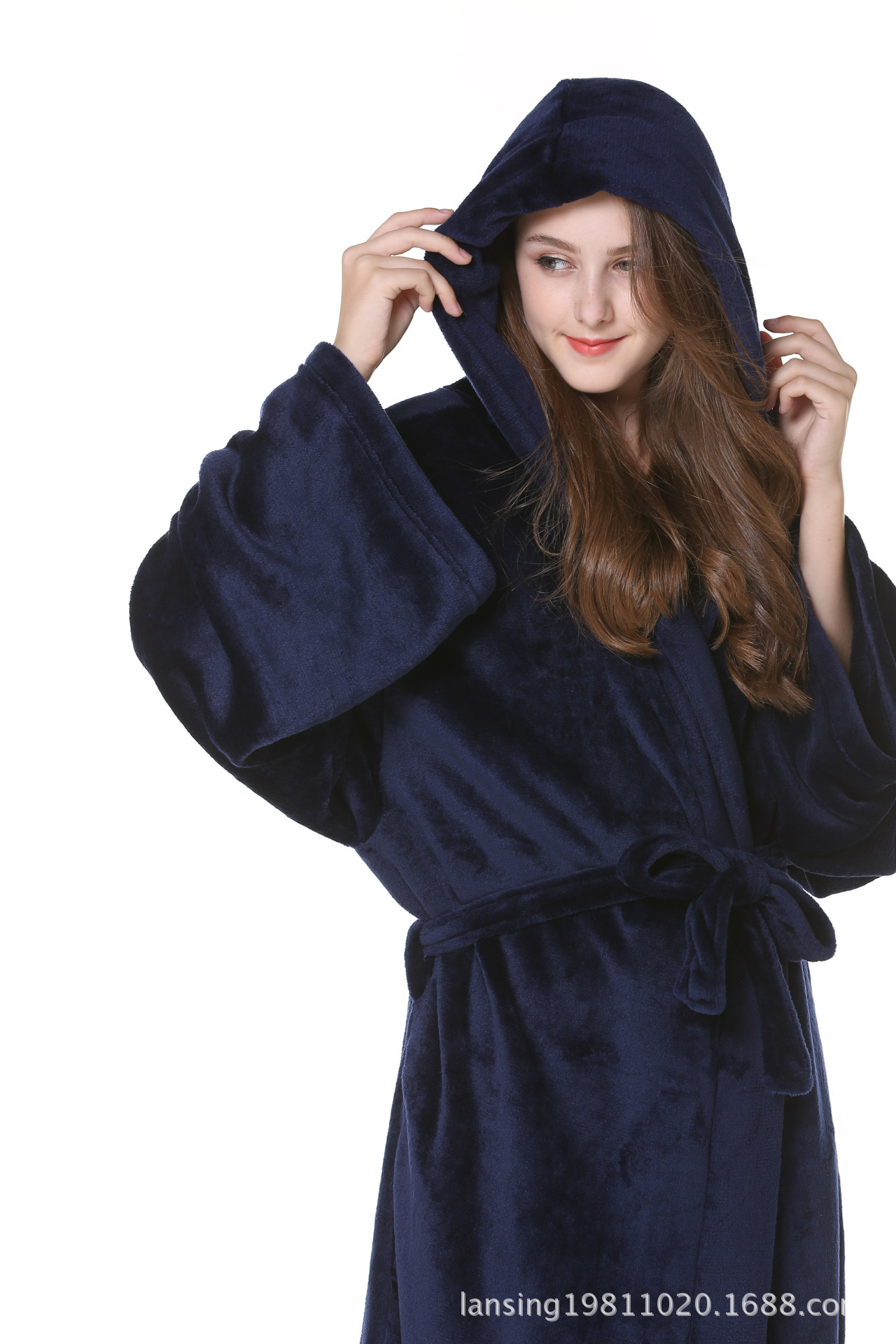 XL Châu Âu và Hoa Kỳ 2018 thu đông nam nữ áo choàng flannel trùm đầu cộng với áo choàng dài chất béo người đàn ông béo chất béo san hô áo ngủ đẹp giá rẻ
