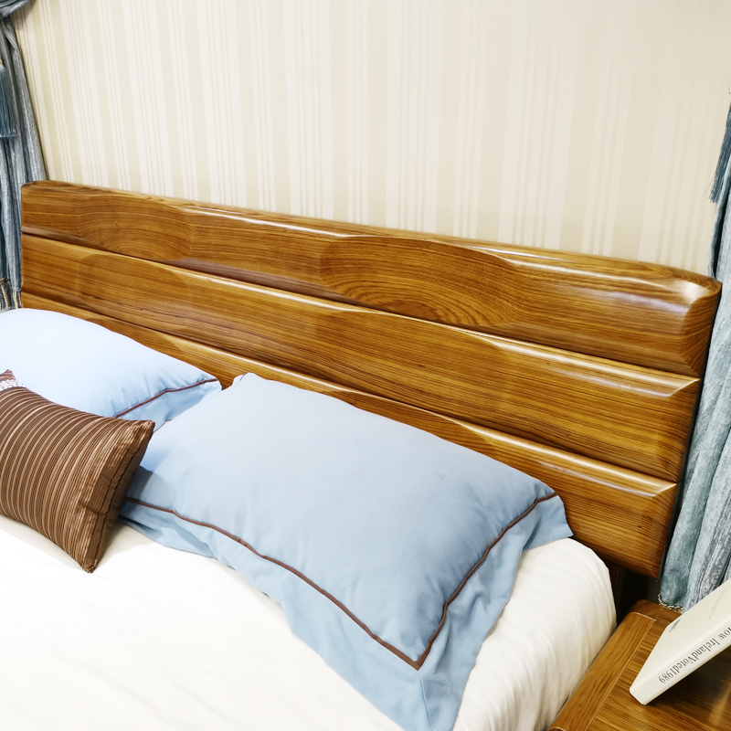 Yimu Shihan ebony wood solid wood bed double bed 1 8 meters m bedroom all solid wood modern minimalist Chinese style bedroom home