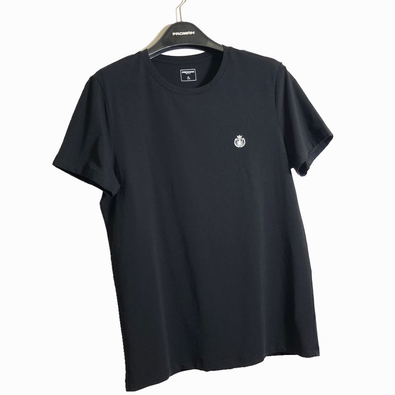 Summer New Luxury Men's Stretch Cotton Lycra Round Neck Short-Sleeved T-Shirt Youth Bottoming Half-Sleeved Md55201