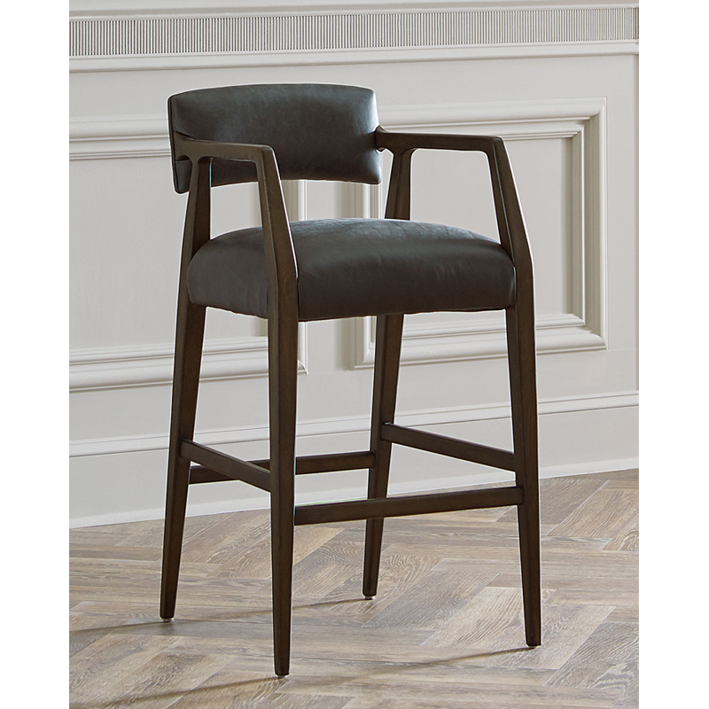 American light extravagant bar Table Chair Genuine Leather High Footstool Bar Chair Hotel Front Office Bar Chair Home Minimalist Bar Chair Dining Chair