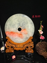 Shenzhen natural marble jade safe buckle red flower ice villa home study office entrance entrance decoration ornaments