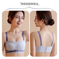 Underwear big code Fat mm No steel ring detachable shoulder strap Two wearing bra anti-slip coaling anti-saggy bra without magnetic bra