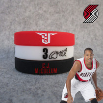 Basketball Star Trail Blazers 3 C J McLeum McCollum Signature Luminous Sports Band Silicone Wristband