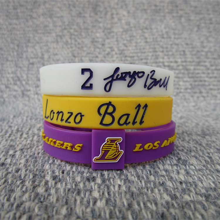 Ngôi sao bóng rổ Lakers Ronzo Bauer bóng chữ ký thể thao sáng vòng đeo tay dây đeo cổ tay với phù hợp với 	quả bóng rổ peak