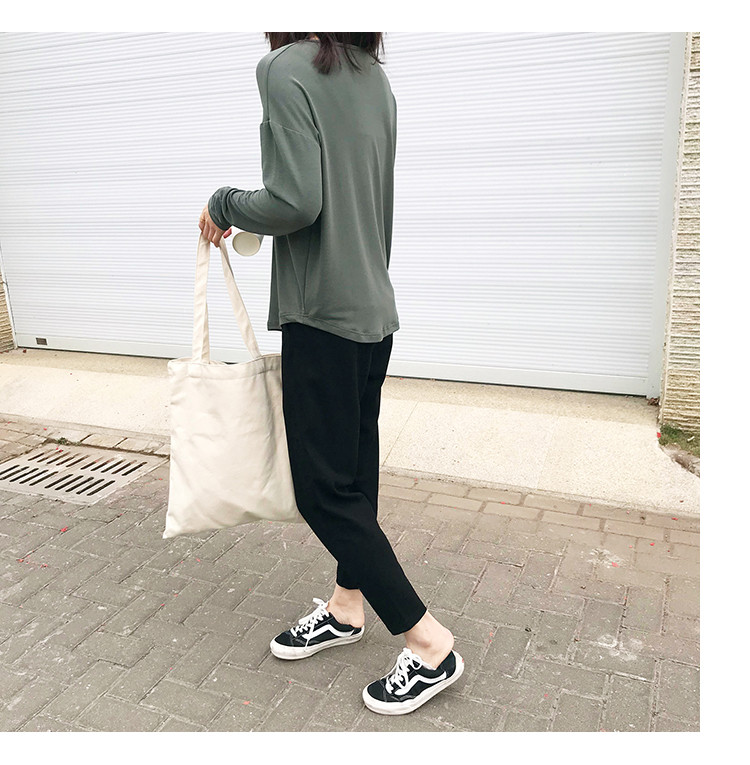 Củ cải quần nữ mùa xuân hậu cung quần chân giản dị quần ống sinh viên lỏng chín điểm mỏng thẳng thẳng phù hợp với quần quần ngố nữ đẹp
