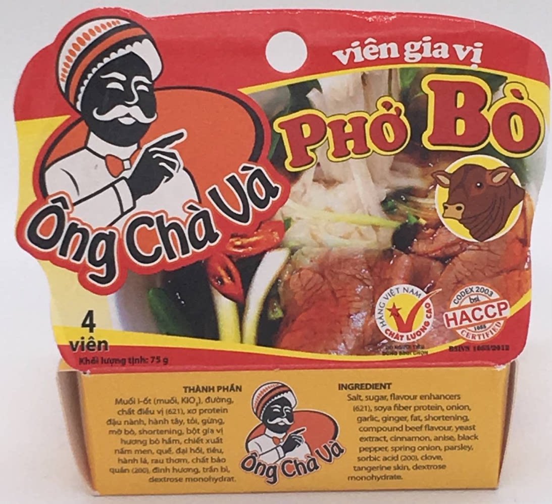 Vietnamese characteristics Pho BO beef soup powder pack 75 grams for sale of various food snack sauce flavor ingredients