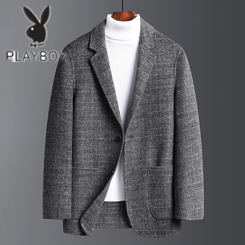 Flowers Playboy Two-sided, cashmere Western-style clothes Men's youth Loose Wool Suit Trends, What About the Jacket Mono West