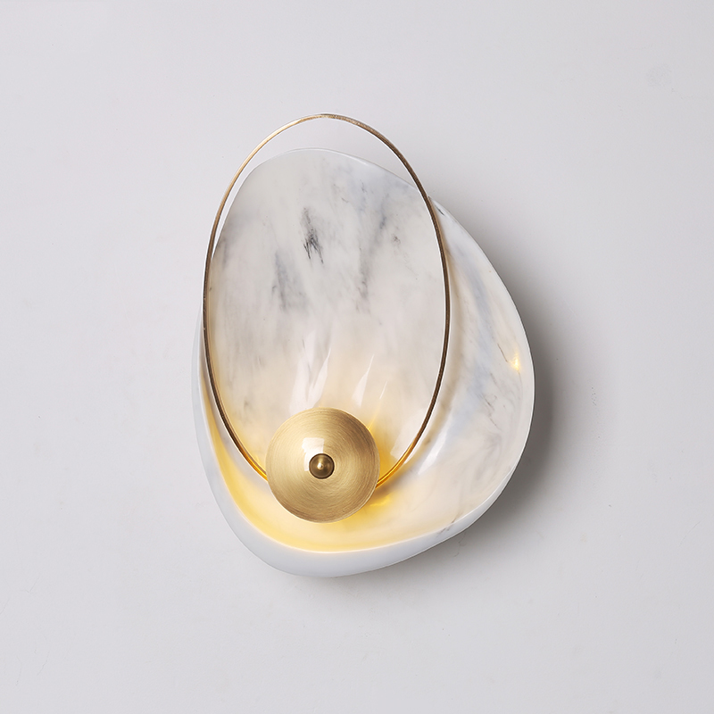 Nordic Postmodern Creative Shell Wall Lamp Brief full copper Bedroom bedside Living room Background wall Hotel Decorative Wall Lamp
