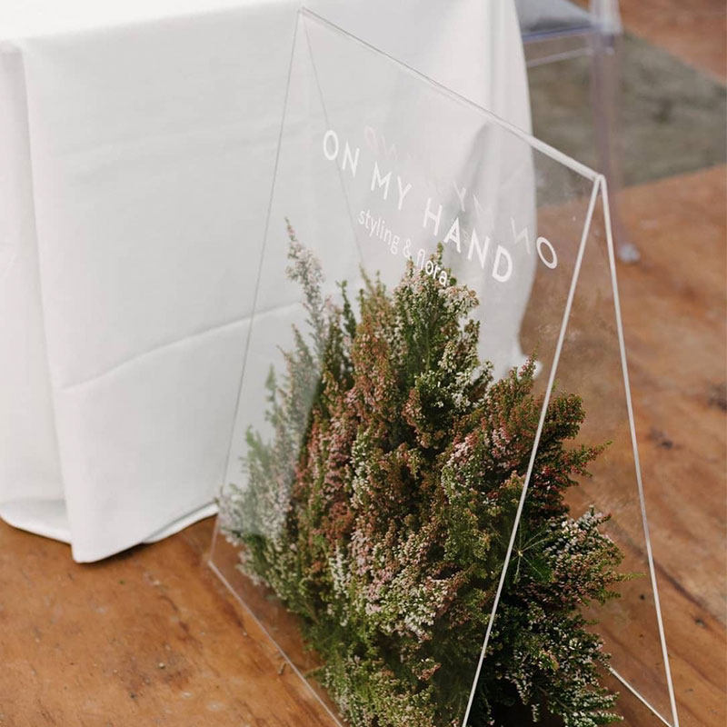 ins Acrylic triangle vertical signboard net red shop door creative opening welcome card decorative ornaments long-term