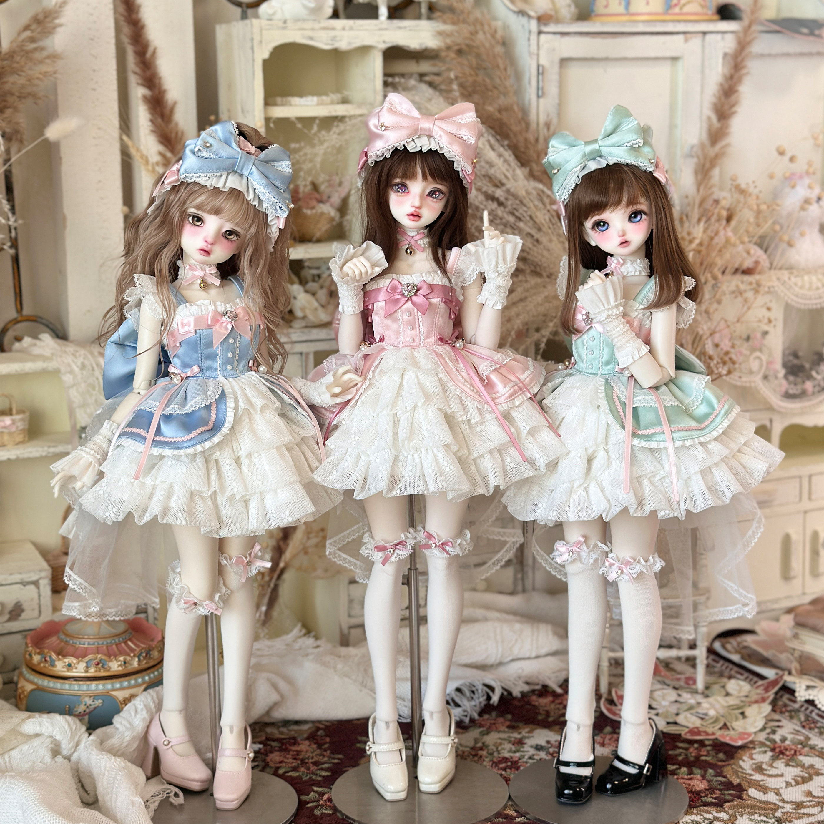 [พร้อมส่ง] Jadeshine* กล่องของขวัญริบบิ้น เสื้อผ้าตุ๊กตา Bjd 1/4 ชุดเสื้อผ้าตุ๊กตา Mdd
