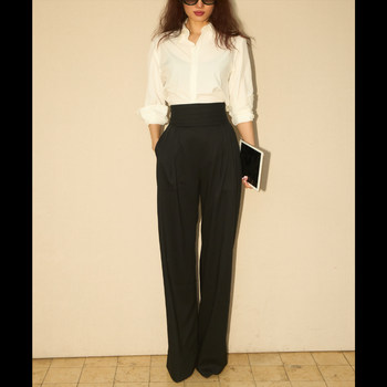 Lisayu ແອວສູງ trousers wool ບາງພາກຮຽນ spring ແລະ summer ທັງຫມົດທີ່ເຫມາະສົມກັບຊຸດມືອາຊີບ pants pants ເສື້ອສີຂາວ trousers suit two-piece