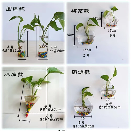 Thủy tinh trong suốt hoa văn phòng làm việc đồ trang trí treo tường bình thủy canh phù hợp với đồ đạc trong nhà bể cá nhỏ - Vase / Bồn hoa & Kệ