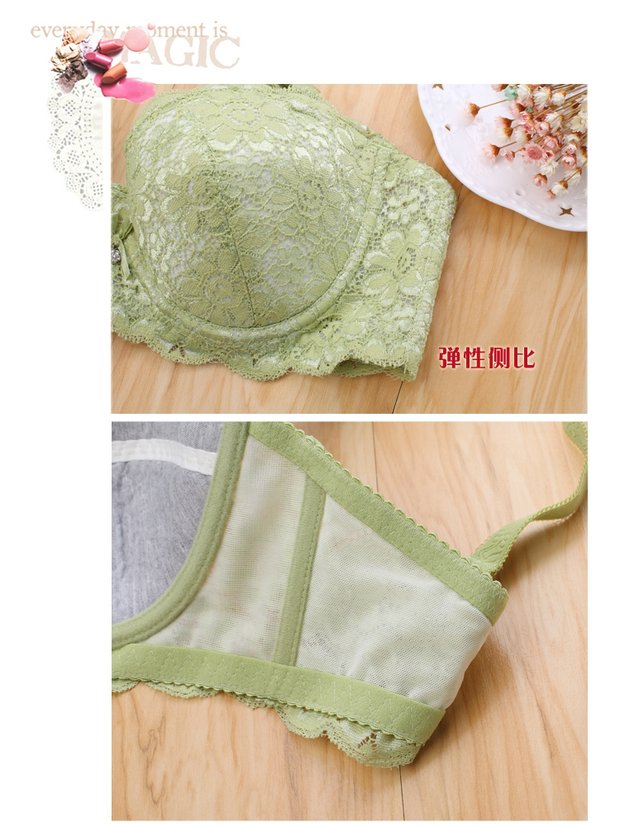 Đầm cotton lót mỏng phần B thoáng khí tập hợp ba hàng khóa một và một nửa ly áo lót thoải mái áo ngực su