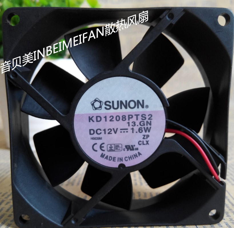 SUNON CONSTRUCTION QUASI 8 cm 8 cm 8025 12V 1 12V 6W KD1208PTS2 13 GN COOLING FAN 2 LINE