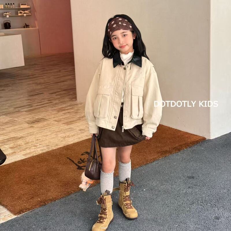 Dotdotly2026 Autumn Collection "Sweet Cool Kitty" Embroidered Hello Kitty Workwear Jacket for Older Girls