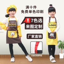 Childrens apron drawing clothes Custom logo Fine art Painting micro waterproof Childrens apron CUHK Tong Kindergarten