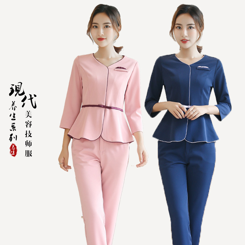 Spring and summer new beautician overalls female beauty salon high-end health center pedicure bath technician temperament suit fashion