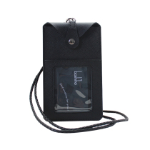 Leather work permit exhibition badge card cover mobile phone leather case guide license leather sling can put 5 inch mobile phone