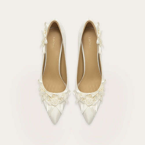 Lily Wei [Приходит цветочный пассат] Цветочные модные туфли на высоком каблуке, женственные банкетные туфли с темпераментом, большой размер 41