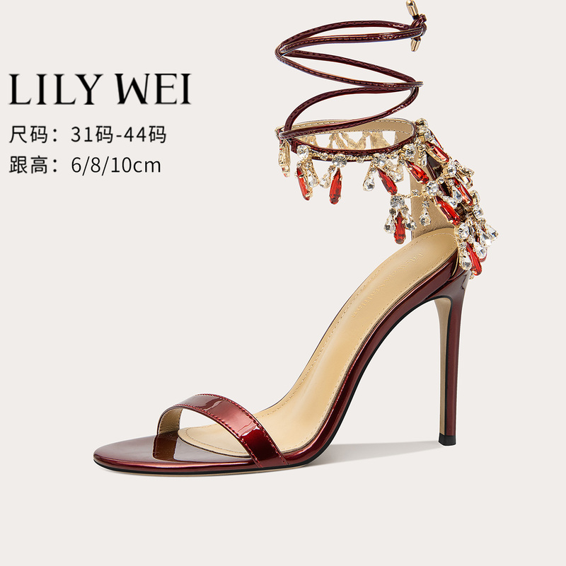 Lily Wei Colorful Journey High Heels Women's 2026 New Summer Sexy Strappy Party Fashion Sandals
