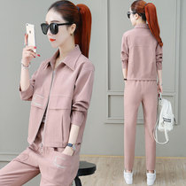 BBQ sportswear womens 2020 spring and autumn new Korean version of casual fashion Western style early spring two-piece suit tide