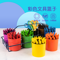 Desktop stationery storage and finishing box Childrens simple Nordic style multi-function pen holder Primary school color painting tools