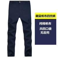 Четыре панели с чистым хлопком [тибетским синим] четыре панели