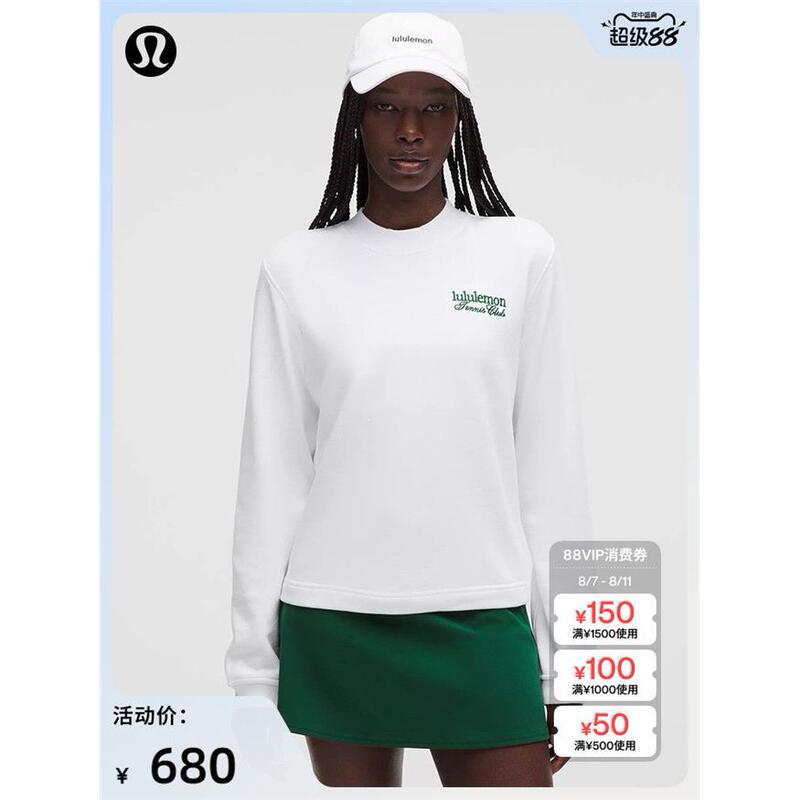 Cotton Women's Cotton Terry Crew Neck Sweatshirt*Tennis Club Lululemon丨Lw3Icts