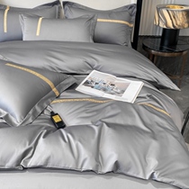 High end 140 long suede cotton four pieces full cotton pure cotton A type of mother and baby embroidery nude sleeping bed linen bed bedding