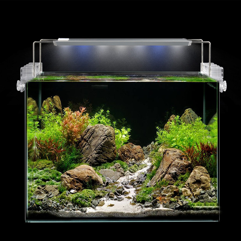 魚缸燈led燈水草燈架魚缸夾燈水族箱照明草缸燈架高透光led高顯指