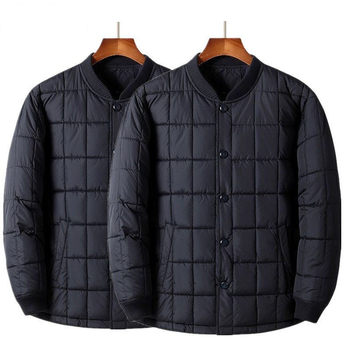 Fat men's cotton-padded clothes for men to add weight and increase their size. middle-aged and elderly people can wear warm cotton clothes and thickened cotton-padded jackets at home and outside the home. father's clothes