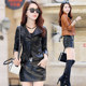 Short leather jacket women's ultra-short style 2023 new spring and autumn fashion this year's popular high waist small man early spring coat