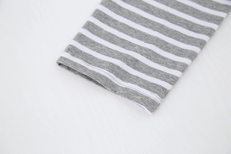 Bộ đồ ngủ nữ mùa thu cotton dài tay áo ngực đặt sọc mỏng tay áo lỏng lẻo mặc nhà mặc bộ khủng long