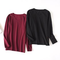Perfect for Zhen Circle No Marks Fever VELVET WARM UNDERWEAR MAN AUTUMN WINTER LONG SLEEVE V COLLAR THICKNESS PLUS SUEDE PURE COLOR SLAPPED BOTTOM AUTUMN CLOTHES T-SHIRT