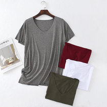 2019 new short sleeve t-shirt male MoDel thin section V collar casual hit bottom no-mark damp young students pure color compassionate