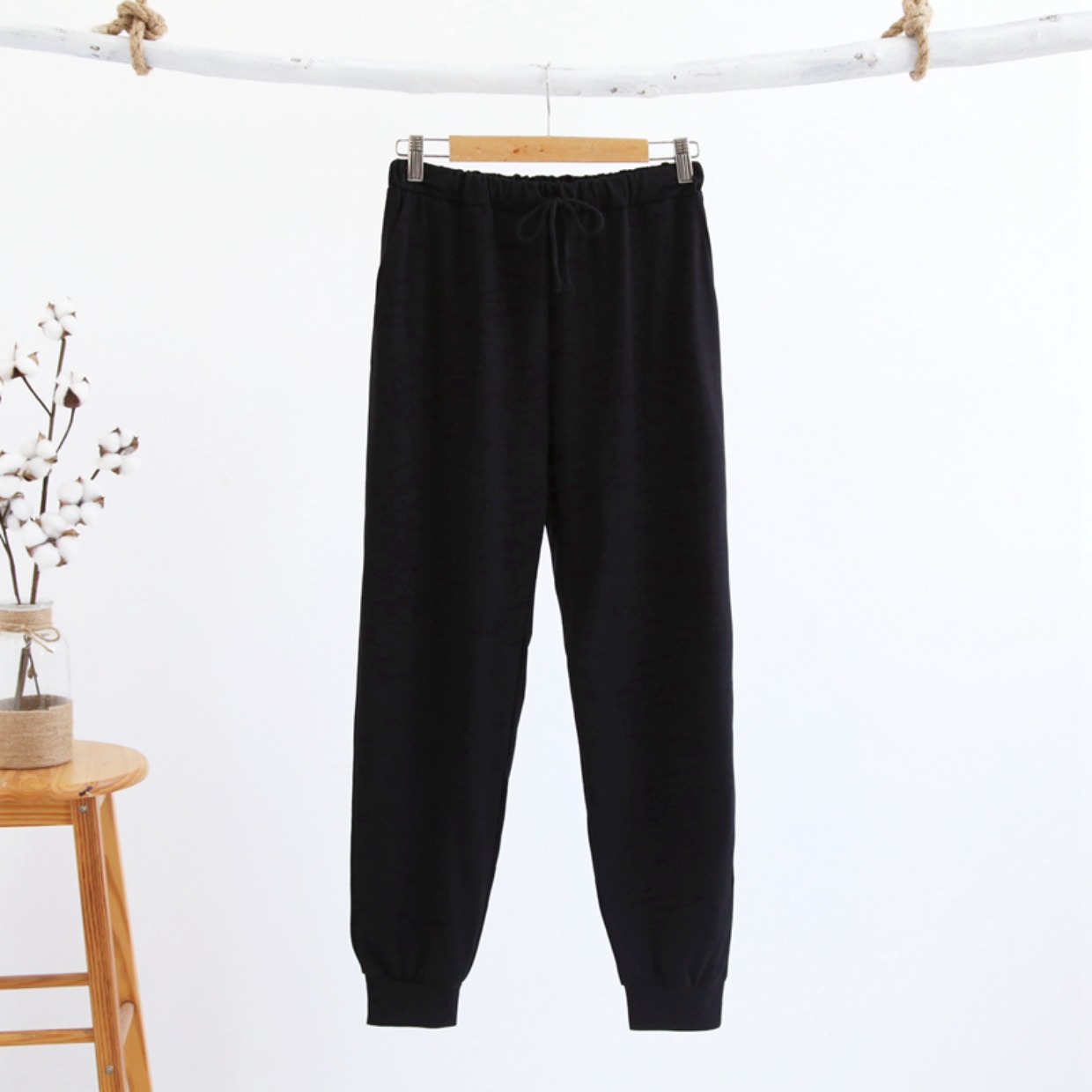 Quần pyjama nam mới quần cotton rộng chân có thể mặc bên ngoài mùa xuân và mùa thu quần nội thất quần thường nhà quần jean ống rộng nam