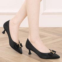 5cm high heels female summer black work shoes workplace fine heel small heel single shoes 2021 new autumn shoes work shoes