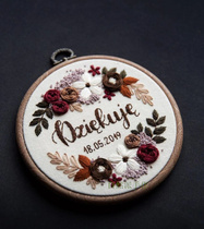 Natural style hand made Vintage hand embroidered 3DDIY blessing newlyweds gift hanging painting embroidery material bag