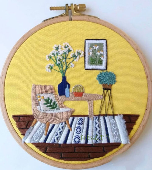 Nature's handmade net red home plant handmade 3D kit diy fabric embroidery material package new product recommendation