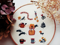 Natural style hand-made autumn illustration embroidery material bag home decoration student handmade New Product Owner recommended fabric art