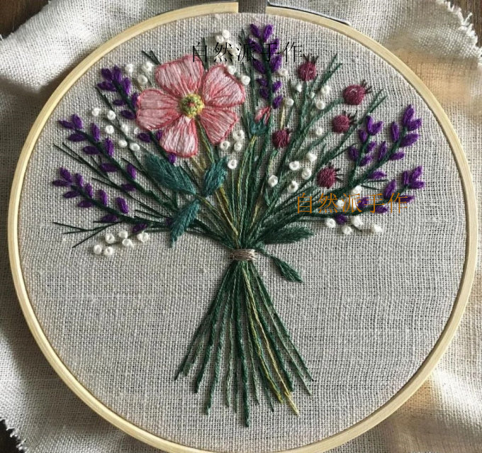 Natural hand-made zero-based embroidery embroidery diy European-style handmade adult material bag fabric between the mountains and the wild