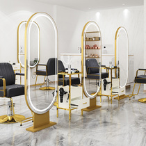  Barber shop double-sided mirror floor-to-ceiling hairdressing mirror Hair salon special hair cutting mirror simple mirror net red tide barber mirror