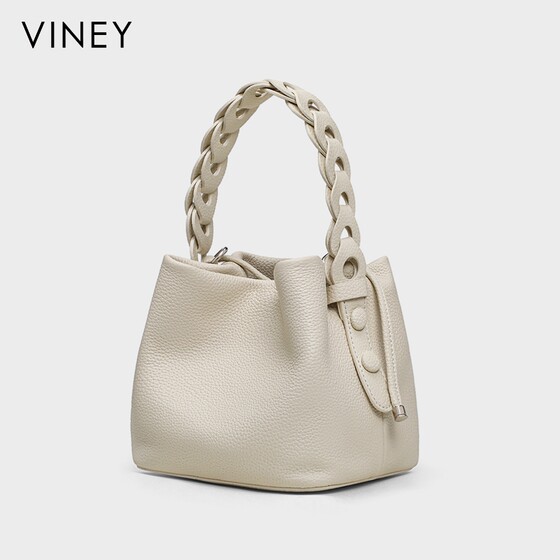 Viney Bag 2026 New Women's Bag Genuine Leather Summer Bucket Bag Handbag Tote Bag Single Shoulder Crossbody Small Bag