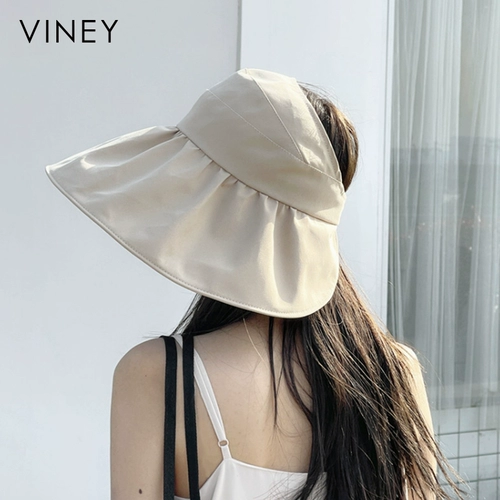 Viney Шляпа-ракушка с полым верхом, солнцезащитная шляпа, женская летняя защита от ультрафиолета, черная пластиковая шляпа от солнца с большими полями