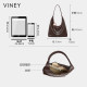 Viney Tote Bag 2026 New Summer Genuine Leather Women's Bag Large Capacity Shoulder Bag for College Students and Commuting