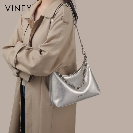 Viney Bag 2026 New Women's Bag Summer Genuine Leather Underarm Bag Casual Versatile Large Capacity Single Shoulder Commuter Bag