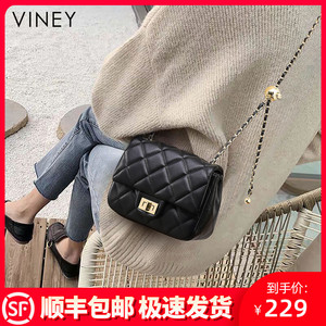 Viney包包2020新款潮真皮女包斜挎包时尚2021夏季链条包单肩小包