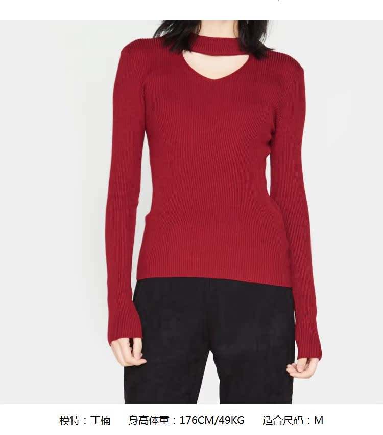 Eiger E & joy thời trang khí chất Slim V-cổ rắn màu áo thun mỏng áo len nữ 8A2017003 khoác cardigan