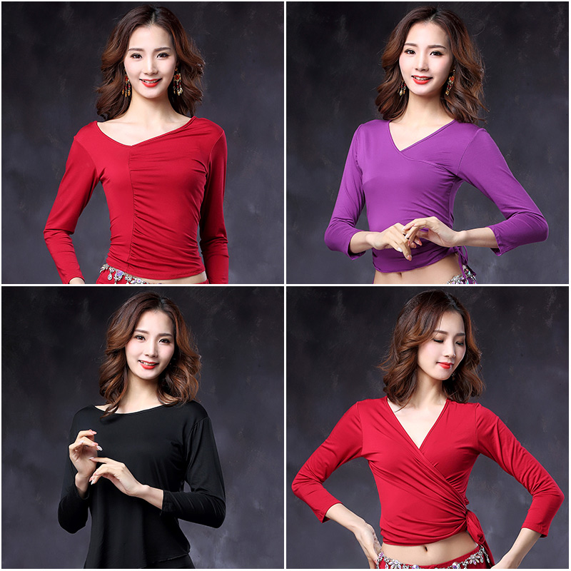 Flying Phantom Spring Summer Long Sleeve Oriental Dance Blouses New Sexy Belly Dance Blouse Women Modale Dance Practice Costume